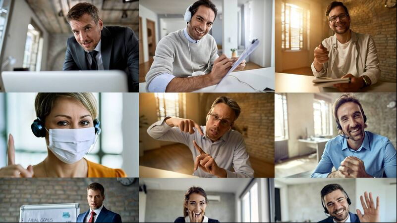 iStock-1286318202.jpg Business team having a conference call during coronavirus pandemic.