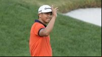 Kurt Kitayama survives early scare to keep within touch of first PGA Tour win