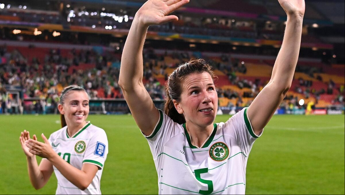 Ireland's Niamh Fahey waves to the fans after the Nigeria game at Brisbane Stadium. Picture: Stephen McCarthy/Sportsfile Ireland's Niamh Fahey waves to the fans after the Nigeria game at Brisbane Stadium. Picture: Stephen McCarthy/Sportsfile
