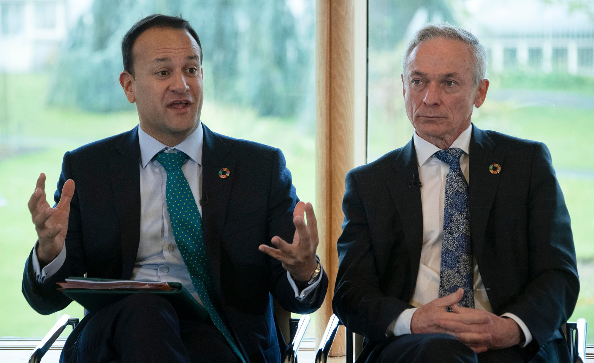 Taoiseach Leo Varadkar, and Minister for Communications, Climate Action & Environment, Richard Bruton, pictured this morning at the Botanic Gardens, Glasnevin, Dublin where An Taoiseach, Leo Varadkar, Minister for Communications, Climate Action & Environment, Richard Bruton, and their Ministerial colleagues launched the First Progress Report on the Climate Action Plan 2019.