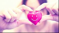 Woman hands hold Smile red heart. Valentine day love, Healthcare and medicine concept.