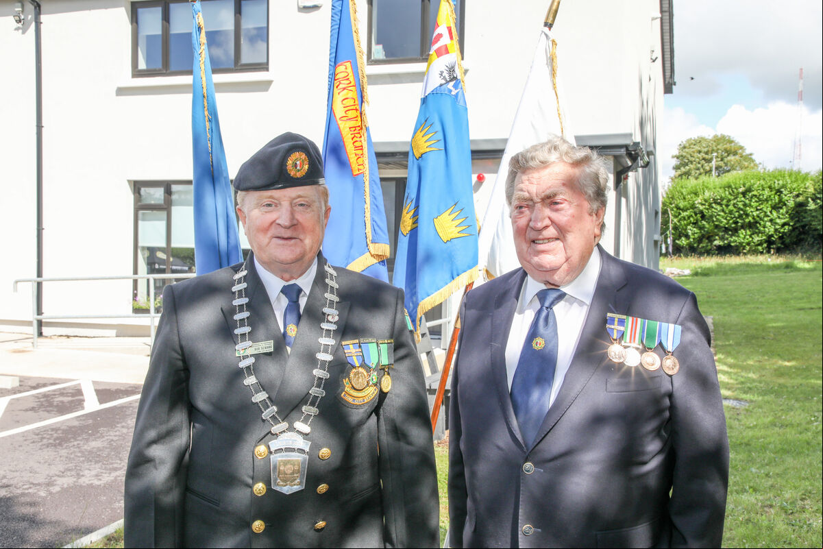 Father and son Bob and Bob Seward at a reception to mark the National day of Remembrance by the Veterans Federation at the Camp Field, Cork. - Picture: David Creedon Father and son Bob and Bob Seward at a reception to mark the National day of Remembrance by the Veterans Federation at the Camp Field, Cork. - Picture: David Creedon